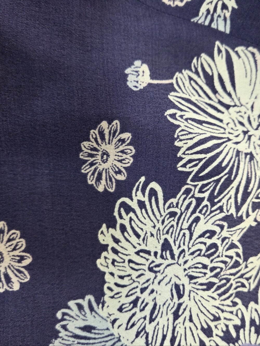 Free People Navy/White Floral Hawaii Washed Mini Dress Size M - Picture 9 of 9